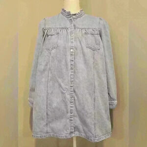 next Girls Vintage Style Button Up Denim Jacket Size 12